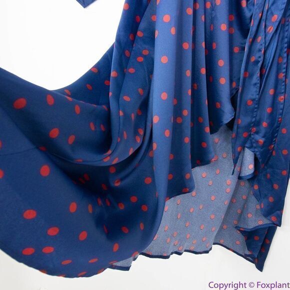 NEW Eloquii navy Tulip Hem Wrap Dress in Mandalay polka Dot, 24‎ - Picture 5 of 16